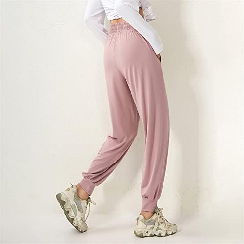 מכנסיים מזדמנים של Miashui Womens מכנסי טרנינג מוצקים עם כיס כיס יוגה מכנסי כושר מכנסי קיץ מכנסיים