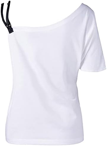 קיץ נשים חולצות אחת כתף חולצות פרפר מודפס חולצות עצמאות יום פטריוטי קצר שרוול סקסי טיז
