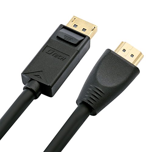 Dtech 3ft DisplayPort לכבל HDMI עם מחבר מצופה זהב - שחור
