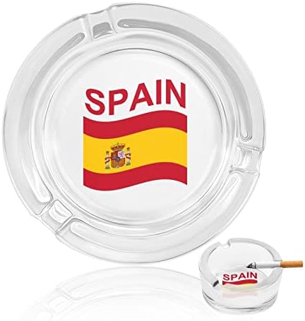 דגל מאפרות הזכוכית של ספרד מגש אפר עגול מארז מחזיק אפר חמוד לקישוט סיפון המשרד הביתי
