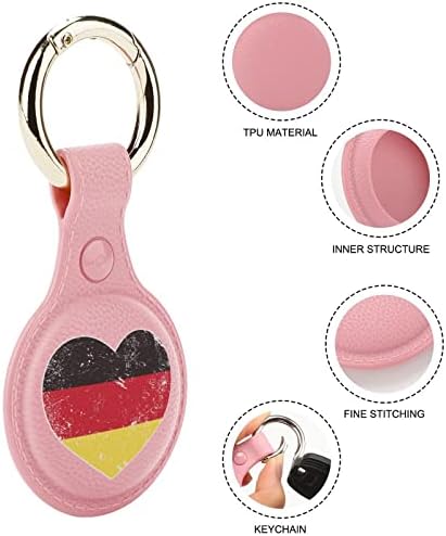 גרמניה לב רטרו דגל מחזיק עבור איירטאג מפתח טבעת מגן מקרה כיסוי איתור תג עבור ארנק מזוודות חיות מחמד