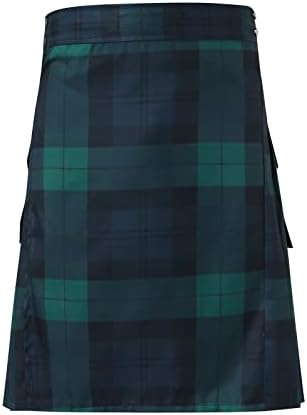 Miashui Jean Cut ישר מכנסיים גברים גברים Mens אופנה אופנה מזדמנת בסגנון סקוטית מרובעת כיס קפלים