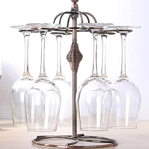 IPLUSMILE עבודת גלילה מחזיק זכוכית יין שולחן שולחן בודד, משקפי מתכת מתכת מתכת מתכת תצוגה עץ ייבוש גביע עץ ייבוש