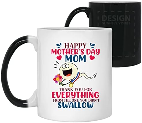 אורבוג יום האם המאושר אמא אמא תודה על הכל לא בלע ספל קפה זרע מצחיק - בקבוק מים, גודל אחד, 22 גרם. בירה שטיין/לבן