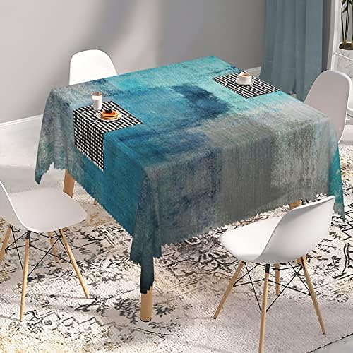 באוצ 'יקו בציר כחול מרקם מפת שולחן לסלון שיפוע כחול גראנג' עלוב שיק עמיד למים שולחן כיסוי כתם
