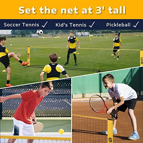 A11N 14ft Badminton Pickleball Net - גובה מתכוונן לטניס ג'וניור, טניס כדורגל וכדורעף ילדים - נייד למשחק