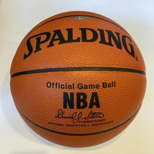 יאו מינג חתם על משחק Spalding רשמי משחק NBA כדורסל אודא סיפון עליון ו- JSA - כדורסל חתימה