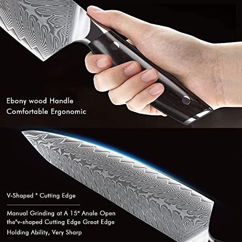 מערכות סכין מטבח, 8 יחידות סכיני מטבח סט 67 שכבה סכין שף דמשק סכין יפנית Sankotu Boning שירות מקצועי