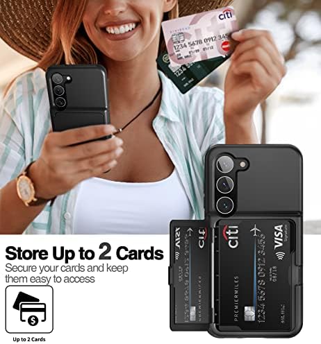 WeloVecase Samsung Galaxy S23 מארז ארנק עם מחזיק כרטיסי אשראי ומראה נסתרת, כיסוי טלפון חסין זעזועים הגנה