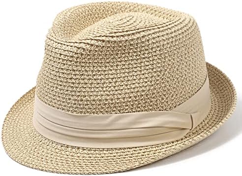 נשים קש פדורה כובעי קצר ברים חוף שמש טרילבי כובע לגברים לארוז להפשיל פנמה קיץ כובע