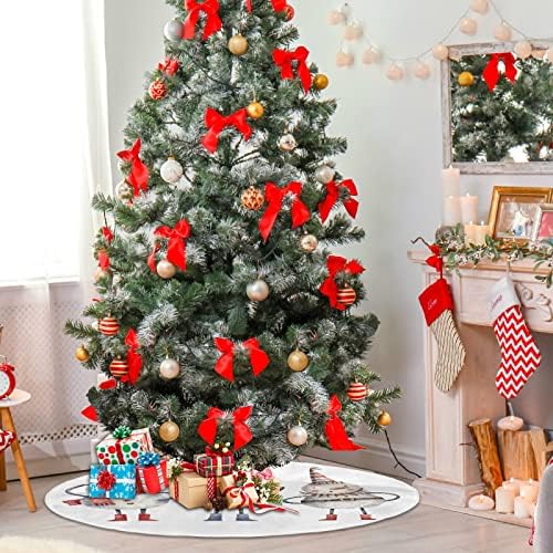 חצאית עץ חג המולד של שלג של Oarencol חמוד קישטוש מחצלת עץ חג 36 אינץ 'חג המולד