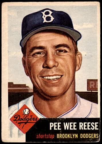 1953 Topps 76 Pee Wee Reese Brooklyn Dodgers Good Dodgers