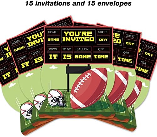 הזמנות למסיבת יום הולדת כדורגל סט של 15 הזמנות מילוי בצורת כדורגל עם מעטפות ספורט מזמין כרטיסים