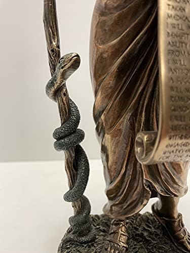 מתנות דתיות דמות יוונית עתיקה היפוקרטס של COS עם שבועה היפוקרטית פסל ברונזה יצוק קר לבן