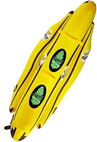 אקווה פרו ענק נגרר בננה צינור– 1-2 רוכבים-כפול - פונטון מתנפח בננה - סירת צינור-צהוב