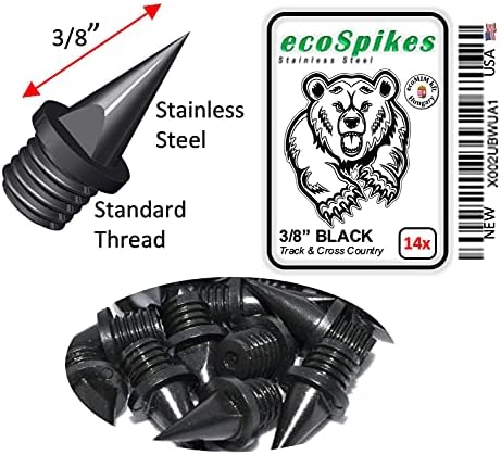 Ecospikes 3/8 אינץ 'מסלול פלדה שחור וקוצים קרוס קאנטרי