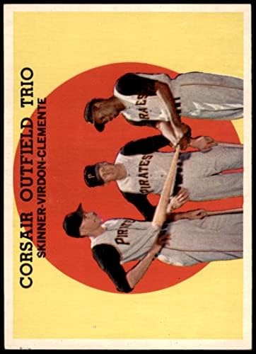 1959 Topps 543 Corsair Outfield Trio Roberto Clemente/Bill Virdon/Bob Skinner Pittsburgh Pirates