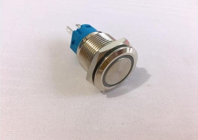 טבעת LED טבעת 22 ממ מתג כפתור כפתור מתכת 5pin 2NO 2NC כפתור הקשה על כפתור התחלה אטום למים -