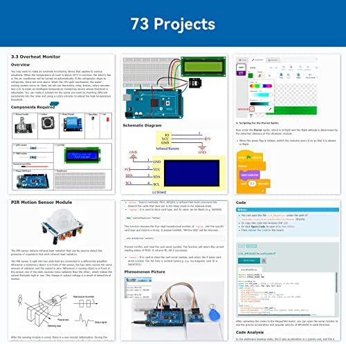 פרויקט Sunfounder ערכת המתנע האלקטרנונית המלאה ביותר תואמת ל- Arduino Mega 2560 R3 Mega328 Nano, 73 הדרכות