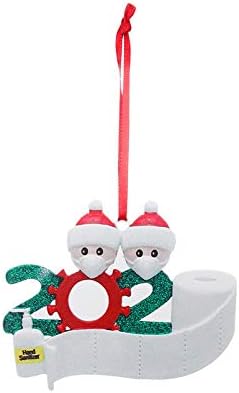 Mikey Store חיות מחמד מסכת פנים זקן תליון עץ חג המולד עם עט, שחור/אדום/לבן/ירוק, תליון תינוקות DIY Kawaii