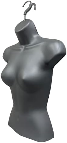 DisplayTown 3 חבילה צורת הזרקת בובה אפור נשי צורת שמלת גוף גוף מעוגלת חצי מותניים עם וו תלוי