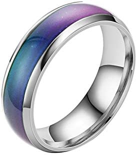 נוחות מתאימה לצבע נירוסטה פלדה משתנה טבעת להקת נישואין יום נישואין מבטיחה כסף/גוון שחור