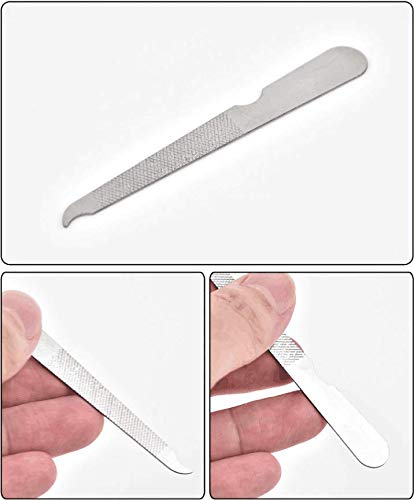 10 יחידות כסף נירוסטה דו צדדי פצירה עם קצה מעוגל אצבע סדק סכין מלוטש צלחת אצבע לקצץ מניקור