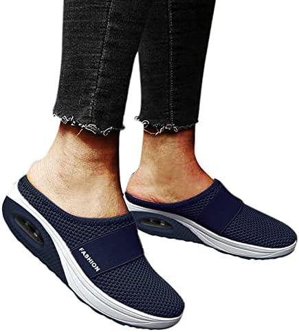 נעלי כרית אורתופדי הליכה מזדמן עם תמיכה קשתית-על-על אוויר נוחות גברים שחור מזדמן החלקה על נעליים CY63