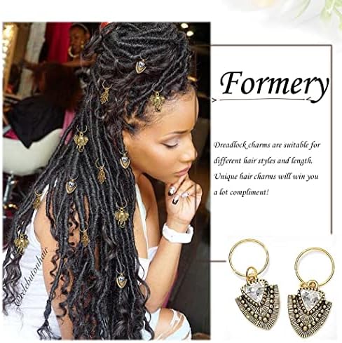 Pormery Hamsa אביזרי ראסטלוק יד זהב גבישים זהב תכשיטים קסמי פיל פיל אפריקני צמה שיער תכשיטים טבעת לנשים