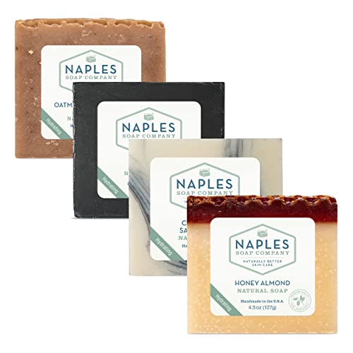 חברת סבון נאפולי חמאת שיאה טבעית וסבון שמן זית סט מתנה-חטיפי סבון עשירים בנוגדי חמצון מעניקים לחות