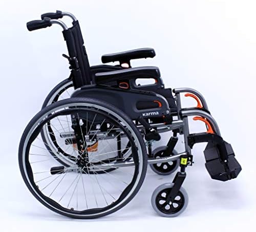 קרמן בריאות אולטרה קל משקל מתכוונן כיסא גלגלים, יהלום שחור, 18 ואקס 16 ד