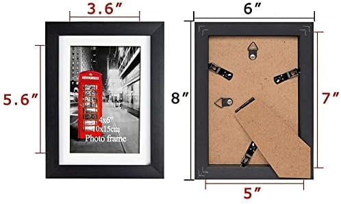מסגרת תמונה של Lavezee 5x7 להצגת תמונות 4x6 עם סט מחצלת של 9, ו -24 אינץ 'מדפי מדף קיר צף צפה סט של 3 סט של