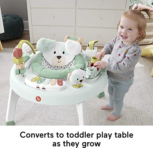 פישר-פרייס צעצוע לתינוק פעוט 3 ב-1 מרכז פעילות גור ומשחק שולחן עם אורות צלילים ופעילויות התפתחותיות