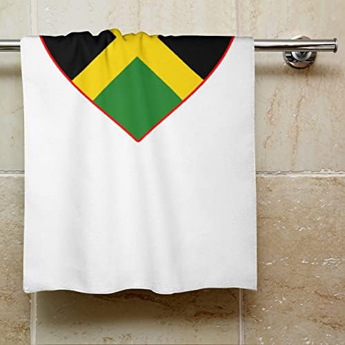 דגל ג'מייקה מגבות לב מגבות פנים בגוף שטיפה בגין מטלוני רחצה רכים עם חמוד מודפס למטבח אמבטיה מלון יומיומי