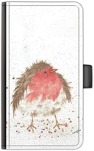 תולעת שעירה מנומרת עור רובין עור פליפ ארנק מארז, כיסוי טלפון להדפסת אמנות בצבעי מים לאפלא iPhone 12 Pro Max