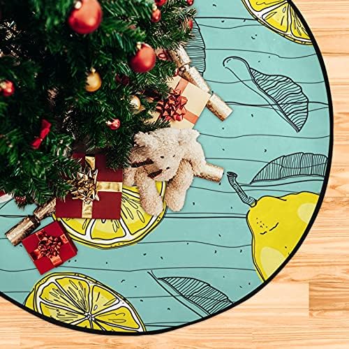 עץ לימון מחצלת עץ אטום למים מעמד מגש שטיח שטיח עץ חג המולד אביזר להגנת רצפה אספקת בית לחג 28 אינץ '