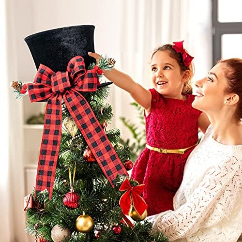 טופר עץ חג המולד של HMASYO - שדרג כובע עץ שחור גדול