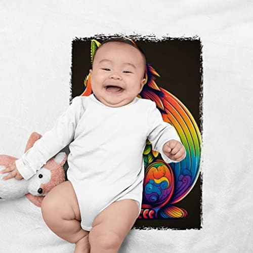 שמיכת חוטף של פוקס פוקס מצוירת - שמיכת תינוק מודפסת - שמיכת תינוק צבעונית