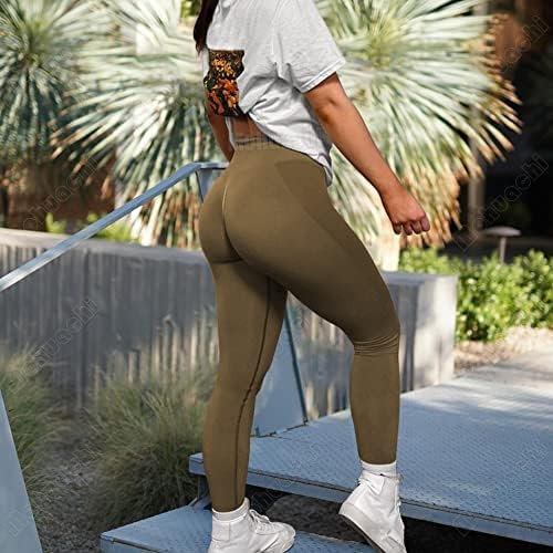 מוהואצ'י הרמת חותלות אימון לנשים מכנסי יוגה מותניים גבוהים מכנסי יוגה Scrunch Butt כושר חדר כושר חלק של שלל