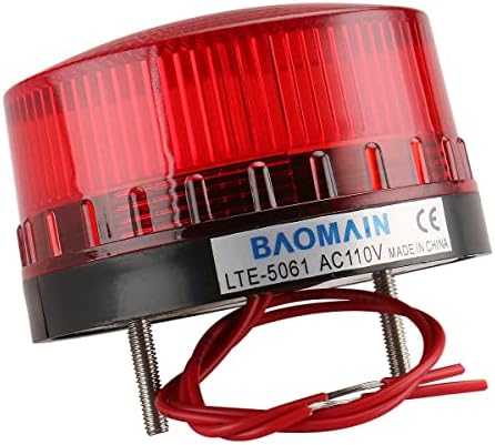 איתות תעשייתי באומיין מנורת אזהרה מהבהבת LTE-5061 עגול אדום DC 12V נורית אזהרה