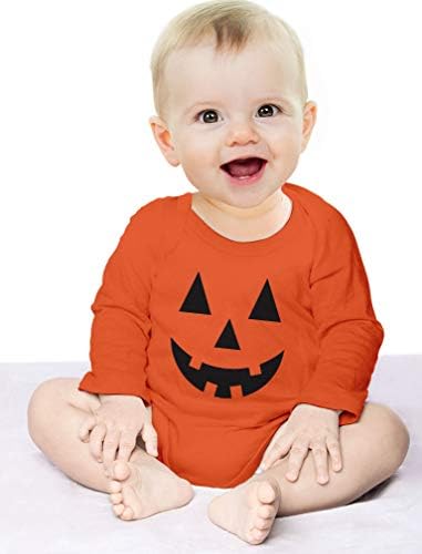 תלבושת דלעת קטנה וחמודה ליל כל הקדושים תינוקת ג'ק או פנס תינוקת שרוול ארוך בגד גוף 12 מ 'תפוז