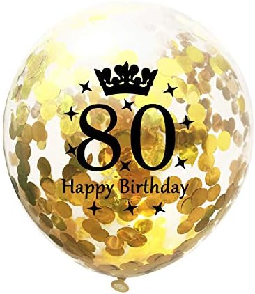 80 יום הולדת בלוני זהב ושחור מסיבת קישוטי לטקס קונפטי בלון עבור 80 שנה ישן יום נישואים נושא יום הולדת