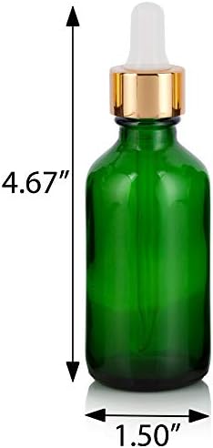 Juvitus ירוק 2 גרם / 60 מל זכוכית בוסטון עגול יוקרה מתכת זהב וזכוכית בקבוק טפטפת + משפך