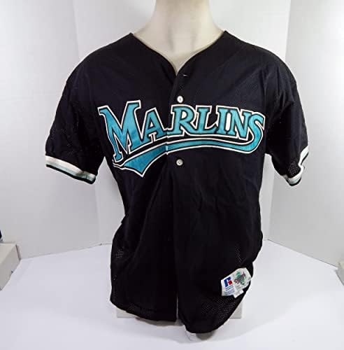 1999-02 פלורידה מרלינס 10 משחק משומש גופיות שחורות צלחת שם הוסרה 48 DP42625 - משחק משומש גופיות MLB