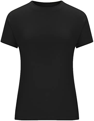 חולצות טוניקה עם שרוולים קצרים לנשים בצבע אחיד בסיסי צוואר עגול חולצות טי אופנתיות י2 ק ג חולצות קיץ ללבוש
