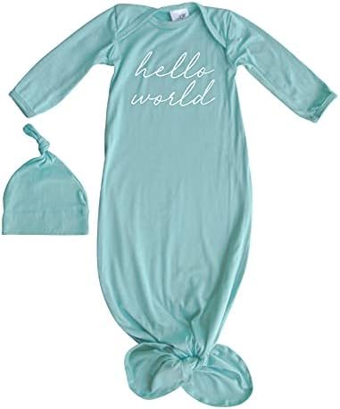 רקטות באג שלום תסריט עולמי שמלת תינוק משיי עם כובע- לבנים ובנות-ילד, ילדה, ניטרלית מגדרית