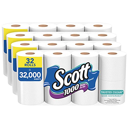 סולו בכל יום לוחות נייר, 8.5 אינץ ', 360 ספירת וסקוט נייר טואלט נקי, 32 לחמניות רגילות, רקמת אסלה