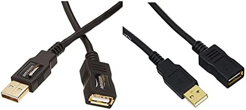 יסודות אמזון USB 2.0 כבל הרחבה 2-חבילה-A-male to A-fememation מתאם כבל-3.3 רגל & כבל סיומת USB 2.0-A-Meal