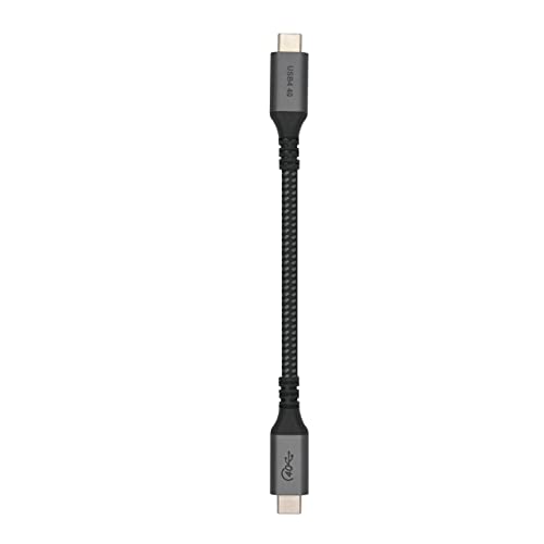 VEBNER 6 אינץ 'כבל USB4 קצר נוסף - 40GBPS תומך בטעינה של 100 וואט - תואם ל- Thunderbolt 3 ו- USB -C