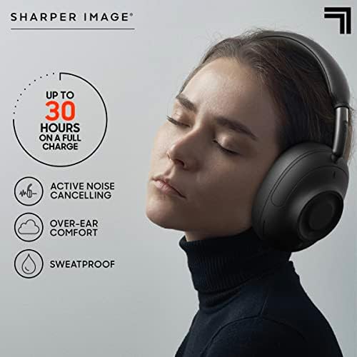 תמונה חדה יותר SoundHaven אלחוטית אוזניות Bluetooth אוזניות, ביטול רעש פעיל, זמן משחק של 30 שעות, IPX4 אטום זיעה,